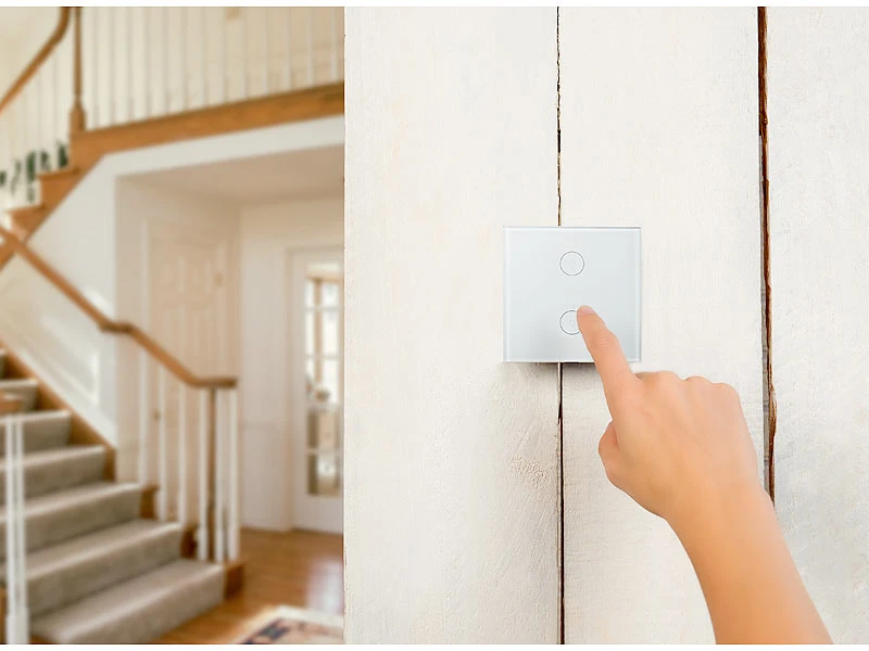 Luminea Home Control Alexa WiFi-Lichtschalter:Touch-Doppel-Lichttaster, Versandrückläufer 12 Luminea Home Control Alexa WiFi-Lichtschalter:Touch-Doppel-Lichttaster, Versandrückläufer – Bild 10