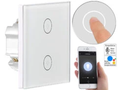Luminea Home Control Alexa WiFi-Lichtschalter:Touch-Doppel-Lichttaster, Versandrückläufer 23 Luminea Home Control Alexa WiFi-Lichtschalter:Touch-Doppel-Lichttaster, Versandrückläufer -Einrichtungsgeschäft nx4505 7 1