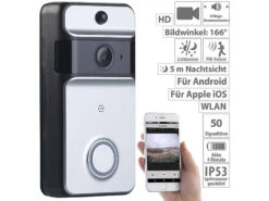 Somikon Klingel Kamera:WLAN-Video-Türklingel Mit App, PIR-Sensor (Versandrückläufer)