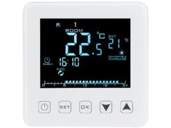 Revolt Raumthermostat Digital:2er-Set Wand-Thermostate Für Fußbodenheizung, LCD, Touch-Tasten -Einrichtungsgeschäft nx4525 0