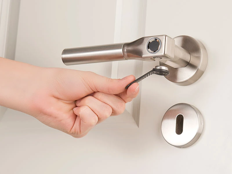 VisorTech Elektronischer Türgriff:Sicherheits-Türbeschlag, Fingerprint-Scanner & Transponder, DIN Rechts 10 VisorTech Elektronischer Türgriff:Sicherheits-Türbeschlag, Fingerprint-Scanner & Transponder, DIN Rechts – Bild 8