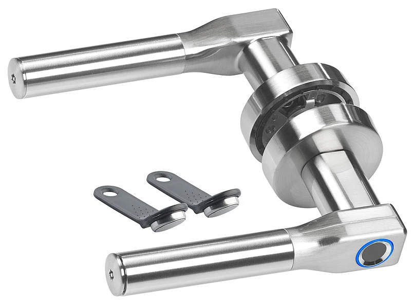 VisorTech Elektronischer Türgriff:Sicherheits-Türbeschlag, Fingerprint-Scanner & Transponder, DIN Rechts 5 VisorTech Elektronischer Türgriff:Sicherheits-Türbeschlag, Fingerprint-Scanner & Transponder, DIN Rechts – Bild 3