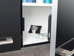 VisorTech Elektronisches Schloss:5er-Set Schubladen- & Schranktüren-Schloss Mit RFID-Schlüssel, BT, App -Einrichtungsgeschäft nx4615 10