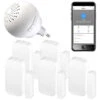 VisorTech Alarmsysteme:6-teiliges WLAN-Alarmsystem Für Funkgeräte, 5x Fenster-/Türsensor, App