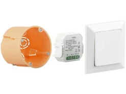 Luminea Home Control WLAN Wechselschalter:WLAN-Unterputz-Lichtschalter, App, Für Siri, Alexa & Google Assistant -Einrichtungsgeschäft nx4651 2 1