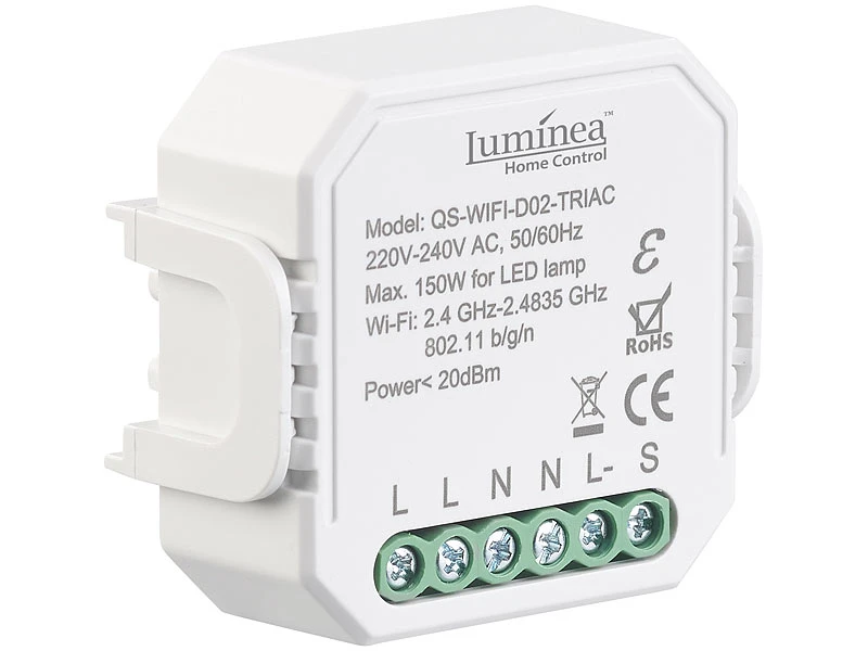 Luminea Home Control Funk Dimmer:4er-Set WLAN-Unterputz-Lichtschalter Und -Dimmer, Mit App 4 Luminea Home Control Funk Dimmer:4er-Set WLAN-Unterputz-Lichtschalter Und -Dimmer, Mit App – Bild 2