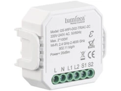 Luminea Home Control Dimmerschalter:WLAN-Unterputz-2-Kanal-Lichtschalter & -Dimmer, App, Sprachsteuerung