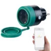 Luminea Home Control WLAN Aussensteckdose:Outdoor-WLAN-Mini-Steckdose, Für Alexa, Siri & Google Assistant, 16 A -Einrichtungsgeschäft nx4655 5 1