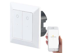 Luminea Home Control Taster:2er-Set Doppel-Lichttaster Mit WLAN, App Und Sprachsteuerung -Einrichtungsgeschäft nx4659 4