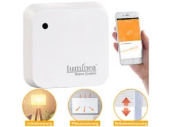 Luminea Home Control Sonnensensor:2er-Set Wetterfeste WLAN-Licht- & Dämmerungs-Sensoren Mit App, IP55 24 Luminea Home Control Sonnensensor:2er-Set Wetterfeste WLAN-Licht- & Dämmerungs-Sensoren Mit App, IP55 -Einrichtungsgeschäft nx4679 3