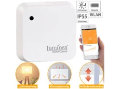 Luminea Home Control Sonnensensor:2er-Set Wetterfeste WLAN-Licht- & Dämmerungs-Sensoren Mit App, IP55 23 Luminea Home Control Sonnensensor:2er-Set Wetterfeste WLAN-Licht- & Dämmerungs-Sensoren Mit App, IP55 -Einrichtungsgeschäft nx4679 8