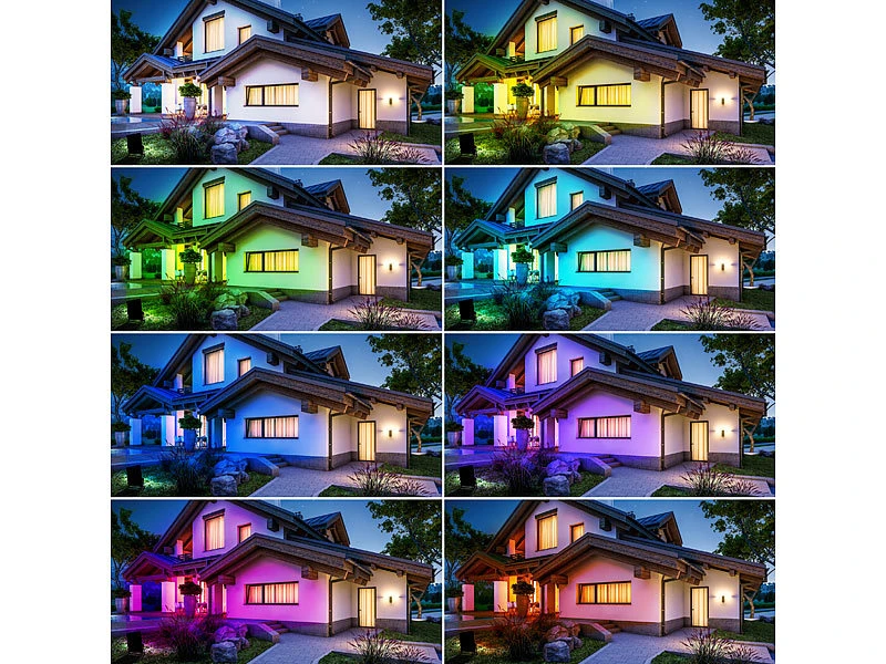 Luminea Home Control RGB-Strahler Außen:Outdoor-Fluter Mit RGB-CCT-LEDs, Bluetooth & App, Versandrückläufer 4 Luminea Home Control RGB-Strahler Außen:Outdoor-Fluter Mit RGB-CCT-LEDs, Bluetooth & App, Versandrückläufer – Bild 2