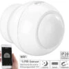Luminea Home Control Bewegungsmelder WiFi:WLAN-PIR-Bewegungsmelder Und Lichtsensor Mit App Für Benachrichtigung
