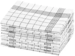 Rosenstein & Söhne Trockentücher:Baumwoll-Geschirrtücher, 12er-Set, Je 50 X 70 Cm, Grau-kariert -Einrichtungsgeschäft nx4710 3 1