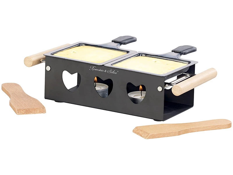 Rosenstein & Söhne Kerzen Raclette:2er-Set Teelicht-Raclette Für 2 Personen, Mit Schabern Und Teelichtern 4 Rosenstein & Söhne Kerzen Raclette:2er-Set Teelicht-Raclette Für 2 Personen, Mit Schabern Und Teelichtern – Bild 2