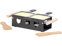 Rosenstein & Söhne Raclette Stövchen:Teelicht-Raclette Für 2 Personen, Mit Schabern Und Teelichtern