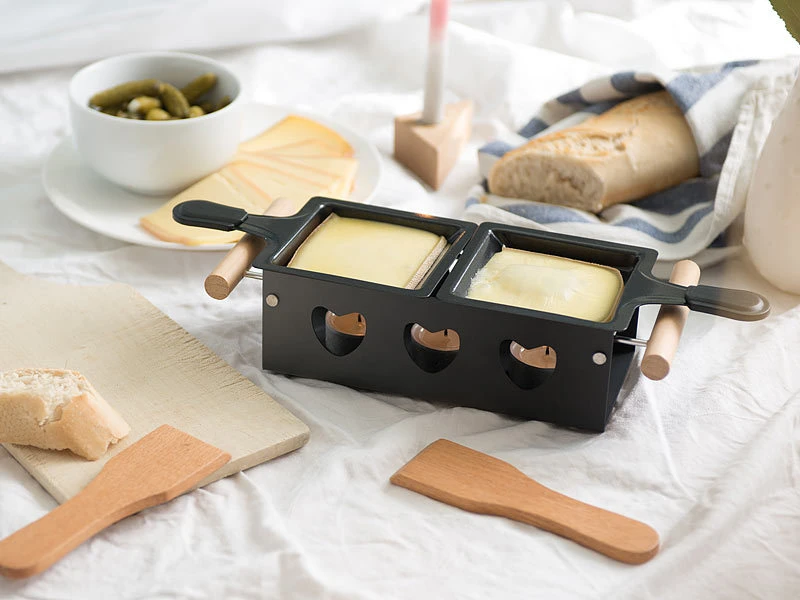 Rosenstein & Söhne Raclette Stövchen:Teelicht-Raclette Für 2 Personen, Mit Schabern Und Teelichtern 6 Rosenstein & Söhne Raclette Stövchen:Teelicht-Raclette Für 2 Personen, Mit Schabern Und Teelichtern – Bild 4