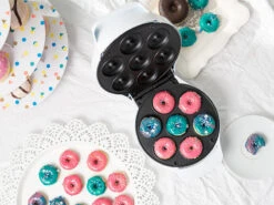 Rosenstein & Söhne Waffeleisen Donut:Mini-Donut-Maker, Antihaftbeschichtet, 1.000 Watt Versandrückläufer -Einrichtungsgeschäft nx4866 3