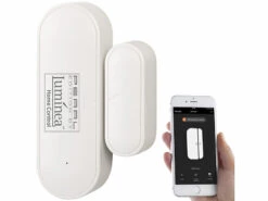 Luminea Home Control Fensterkontakt:WLAN-Tür- Und Fensteralarm Mit Weltweitem App-Zugriff, Sprachsteuerung