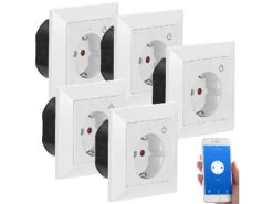 Luminea Home Control Smart Steckdosen:WLAN-Unterputz-Steckdose Mit App, Für Siri, Alexa & GA, 5er Pack 17 Luminea Home Control Smart Steckdosen:WLAN-Unterputz-Steckdose Mit App, Für Siri, Alexa & GA, 5er Pack -Einrichtungsgeschäft nx4923 9
