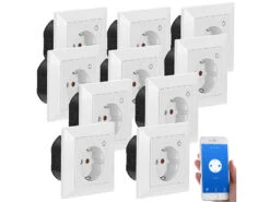 Luminea Home Control Steckdose Smart:WLAN-Unterputz-Steckdose Mit App, Für Siri, Alexa & GA, 10er Pack -Einrichtungsgeschäft nx4924 9