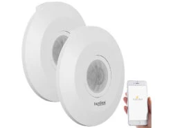 Luminea Home Control WiFi Bewegungsmelder:2er-Set Extra-flacher WLAN-PIR-Bewegungsmelder Mit App, 360°, 230 Volt 14 Luminea Home Control WiFi Bewegungsmelder:2er-Set Extra-flacher WLAN-PIR-Bewegungsmelder Mit App, 360°, 230 Volt -Einrichtungsgeschäft nx4936 0