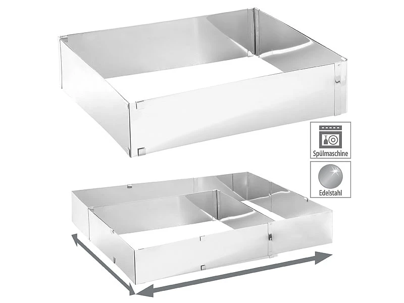 Rosenstein & Söhne Tortenring:2er-Set Edelstahl-Backrahmen, Verstellbar Auf Maximal 47 X 38 Cm 9 Rosenstein & Söhne Tortenring:2er-Set Edelstahl-Backrahmen, Verstellbar Auf Maximal 47 X 38 Cm – Bild 7