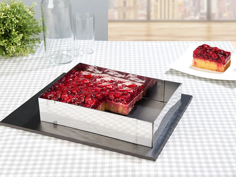 Rosenstein & Söhne Tortenring:2er-Set Edelstahl-Backrahmen, Verstellbar Auf Maximal 47 X 38 Cm 5 Rosenstein & Söhne Tortenring:2er-Set Edelstahl-Backrahmen, Verstellbar Auf Maximal 47 X 38 Cm – Bild 3