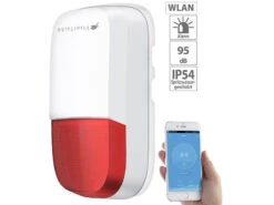 VisorTech Alarmsirene:WLAN-Outdoor-Sirene Mit Blinklicht Und 95 DB, IP54, ELESION-kompatibel