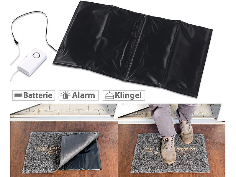 VisorTech Alarmtrittmatte:Batteriebetriebene Klingel-Trittmatte Mit Alarmfunktion 3 VisorTech Alarmtrittmatte:Batteriebetriebene Klingel-Trittmatte Mit Alarmfunktion