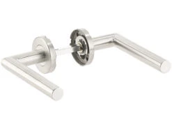 AGT Türgarnitur:3er-Set Moderne Edelstahl-Türbeschläge, 6 Türklinken Und 18 Rosetten -Einrichtungsgeschäft nx5854 0