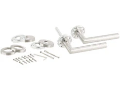 AGT Türgriff Set:Modernes Edelstahl-Türbeschlag-Set, 2 Türklinken Und Rosetten-Garnitur -Einrichtungsgeschäft nx5854 2