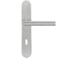 AGT Türdrücker:Modernes Edelstahl-Türbeschlag-Set, 2 Türklinken & Langschild-Garnitur