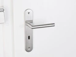 AGT Türbeschlag Innen:2er-Set Moderne Edelstahl-Türbeschläge, 4 Türklinken & 4 Langschilder -Einrichtungsgeschäft nx5855 4