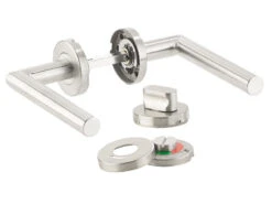 AGT Drückergarnitur:Edelstahl-Türbeschlag-Set, 6 Zimmer-Türklinken, 2 Bad-Türklinken -Einrichtungsgeschäft nx5867 8 2