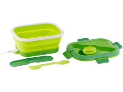 Rosenstein & Söhne Thermolunchbox:Faltbare Elektrische Thermo-Lunchbox Mit Multifunktions-Besteck, 0,8 L -Einrichtungsgeschäft nx5899 3