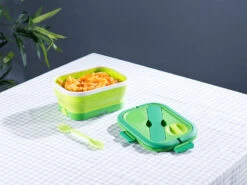 Rosenstein & Söhne Thermolunchbox:Faltbare Elektrische Thermo-Lunchbox Mit Multifunktions-Besteck, 0,8 L -Einrichtungsgeschäft nx5899 6