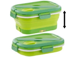 Rosenstein & Söhne Thermolunchbox:Faltbare Elektrische Thermo-Lunchbox Mit Multifunktions-Besteck, 0,8 L -Einrichtungsgeschäft nx5899 9