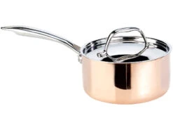 TS Kupfertopf:Kupfer-Stieltopf Mit Deckel, 16 Cm