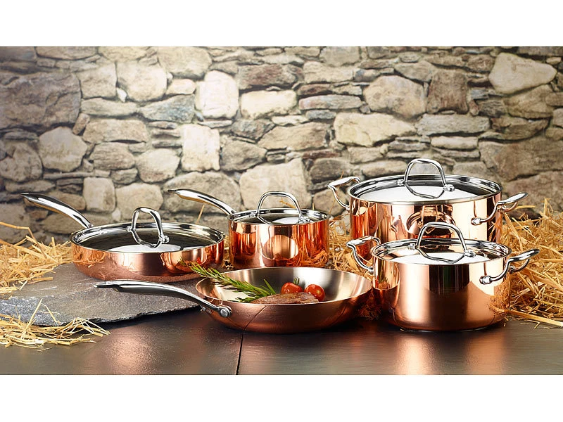 TS Kupfertopfset:Kupfer-Töpfe Und Kupfer-Pfanne, 5-teilig 6 TS Kupfertopfset:Kupfer-Töpfe Und Kupfer-Pfanne, 5-teilig – Bild 4