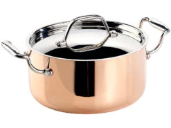 TS Kupfertöpfe Induktion:Kupfer-Kochtopf Mit Deckel, 20 Cm