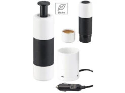 Rosenstein & Söhne 12 Volt Espressomaschine:Manueller Mini-Espresso-Maker Mit 12-Volt-Wassererhitzer, 10 G/100 Ml