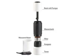 Rosenstein & Söhne 12 Volt Espressomaschine:Manueller Mini-Espresso-Maker Mit 12-Volt-Wassererhitzer, 10 G/100 Ml -Einrichtungsgeschäft nx6038 11 1
