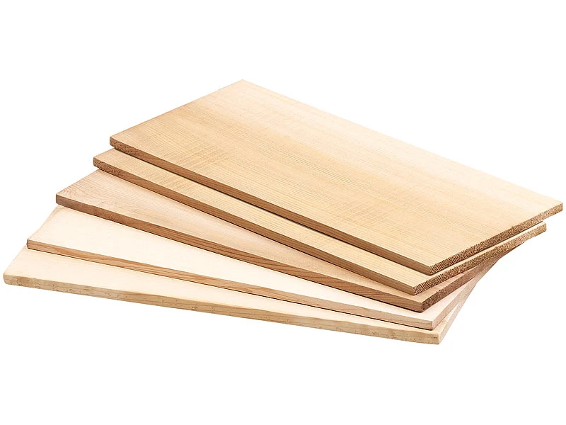 Rosenstein & Söhne Grillbrettchen:5er-Set Zedernholz-Grillbretter Für Holzkohle- & Gasgrills 3 Rosenstein & Söhne Grillbrettchen:5er-Set Zedernholz-Grillbretter Für Holzkohle- & Gasgrills