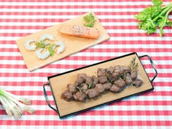 Rosenstein & Söhne Räucherbrett:4 Zedernholz-Grillbretter Für Holzkohle- & Gasgrills, Mit Metallrahmen -Einrichtungsgeschäft nx6048 6