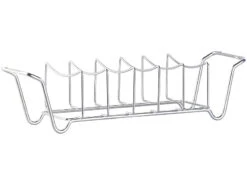 Rosenstein & Söhne Rippchenhalter:2in1-Sparerib-Halter Und Bratenkorb Für Grill Und Ofen, Edelstahl -Einrichtungsgeschäft nx6050 1