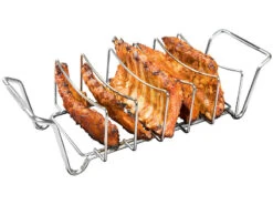 Rosenstein & Söhne Grillhalter:2er-Set 2in1-Sparerib-Halter & Bratenkorb Für Grill & Ofen, Edelstahl -Einrichtungsgeschäft nx6050 6 1