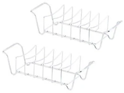 Rosenstein & Söhne Grillhalter:2er-Set 2in1-Sparerib-Halter & Bratenkorb Für Grill & Ofen, Edelstahl -Einrichtungsgeschäft nx6051 0