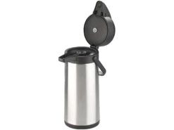 Rosenstein & Söhne Pumpkanne:Doppelwandige Vakuum-Isolierkanne Mit Pumpsystem, Edelstahl, 3 Liter -Einrichtungsgeschäft nx6062 0