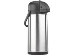 Rosenstein & Söhne Pumpkanne:Doppelwandige Vakuum-Isolierkanne Mit Pumpsystem, Edelstahl, 3 Liter -Einrichtungsgeschäft nx6062 3